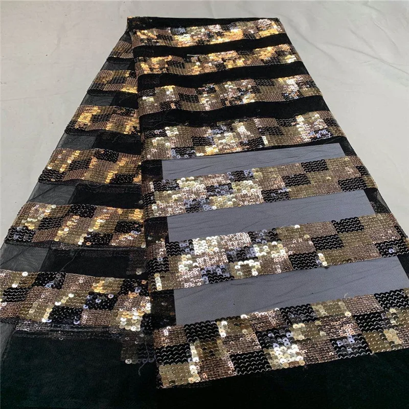 2020 Золотой Черный Новый дизайн африканская кружевная ткань высокого качества