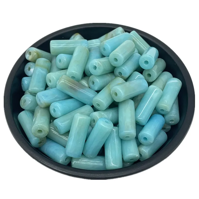 20pcs 8x20mm Imitation Stone Cylinder Shape Acrylic Beads Loose Spacer For Jewelry Making Pendant Accessories DIY | Украшения и