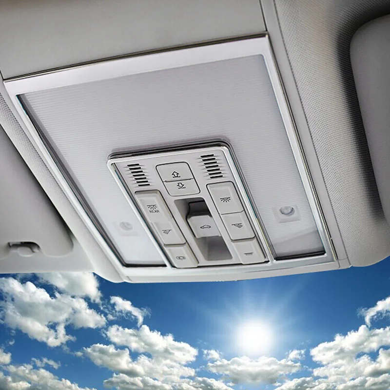 

For Atlas Teramont 2017 2018 Stainless steel Car front reading Lampshade panel Cover Trim sticker car accessories styling 1pcs