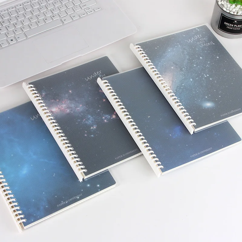 

Звездное небо прозрачная спираль спиральная тетрадь f book A5 японская клетчатая горизонтальная линия Съемный Ноутбук школьный офис