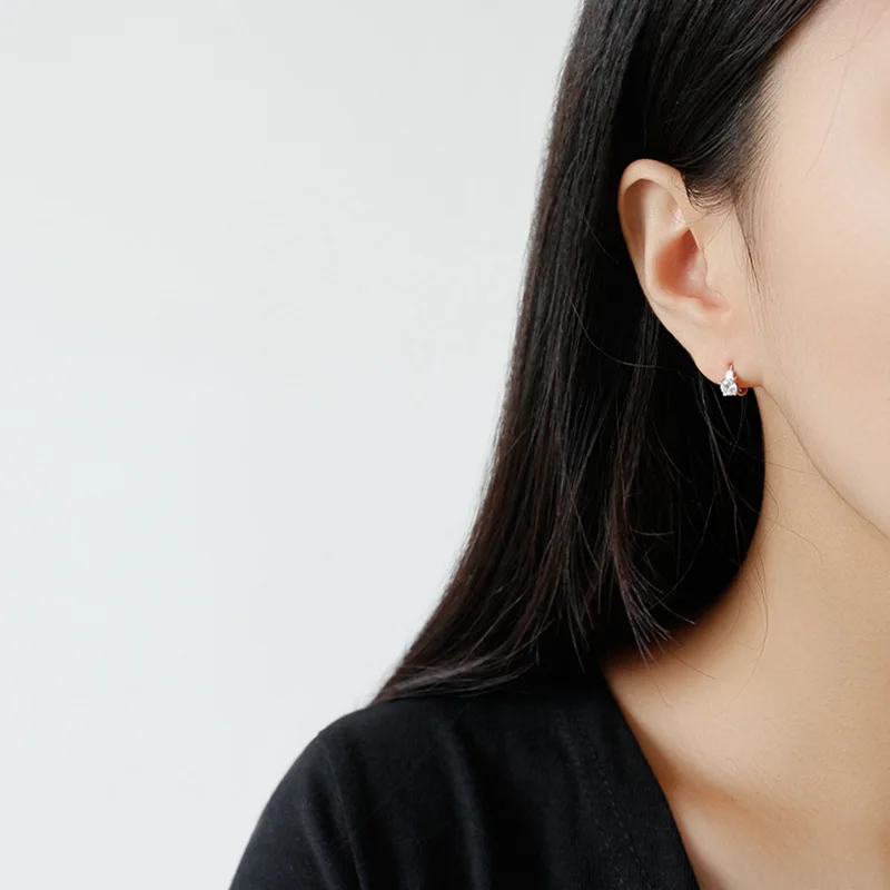 Женские серьги из стерлингового серебра S925 пробы с микро инкрустированным