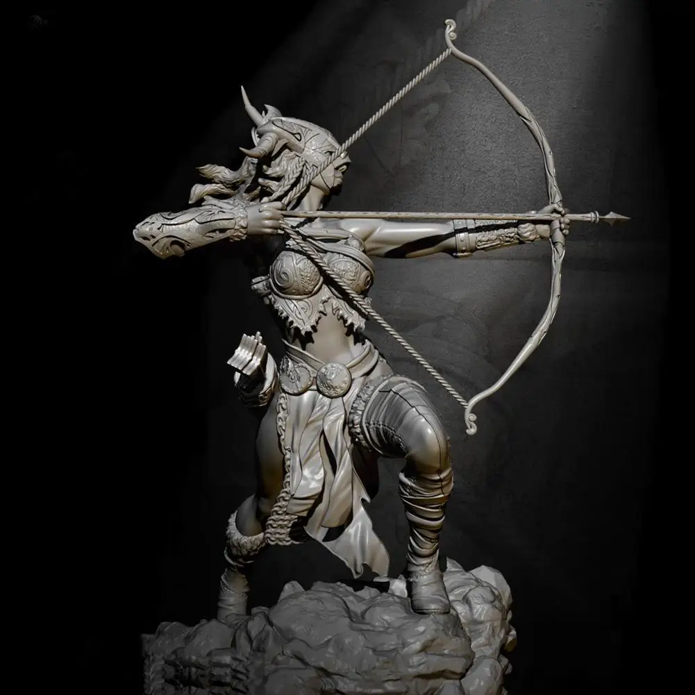 

H75mm 1/24 Field Female Archer Resin Soldier White Model DIY Hand 2647 Painted Model Static J5T9