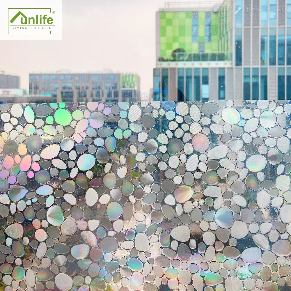 

Funlife 3D Stained Glass Window Film Rainbow Effect Tint Self-adhesive Glass Sticker Static Cling Window Vinyl Light UV Contral