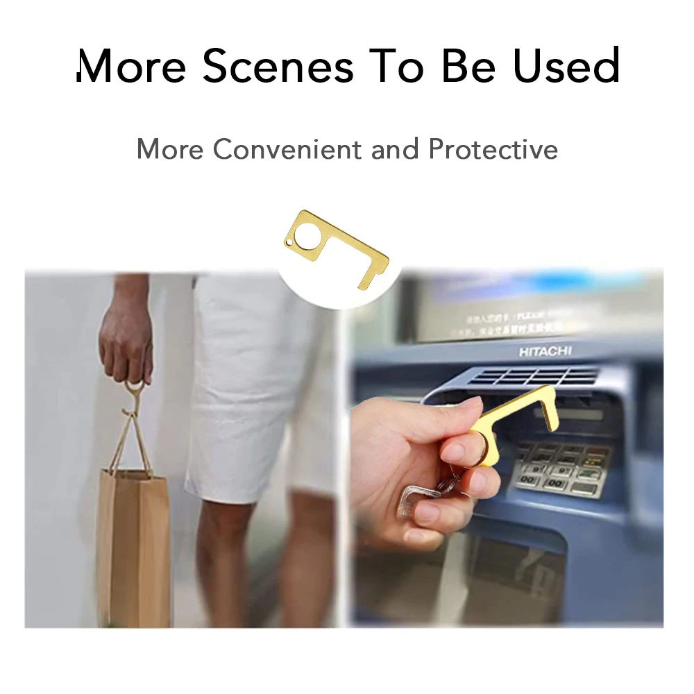 Брелок для ключей из чистой латуни не прикасающаяся вешалка инструмент