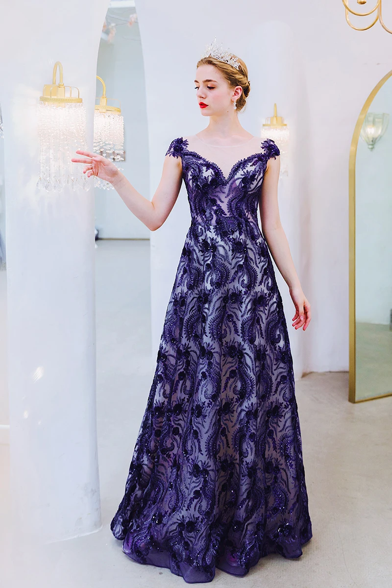 SSYfashion темно синее длинное вечернее платье с v образным вырезом без рукавов длиной