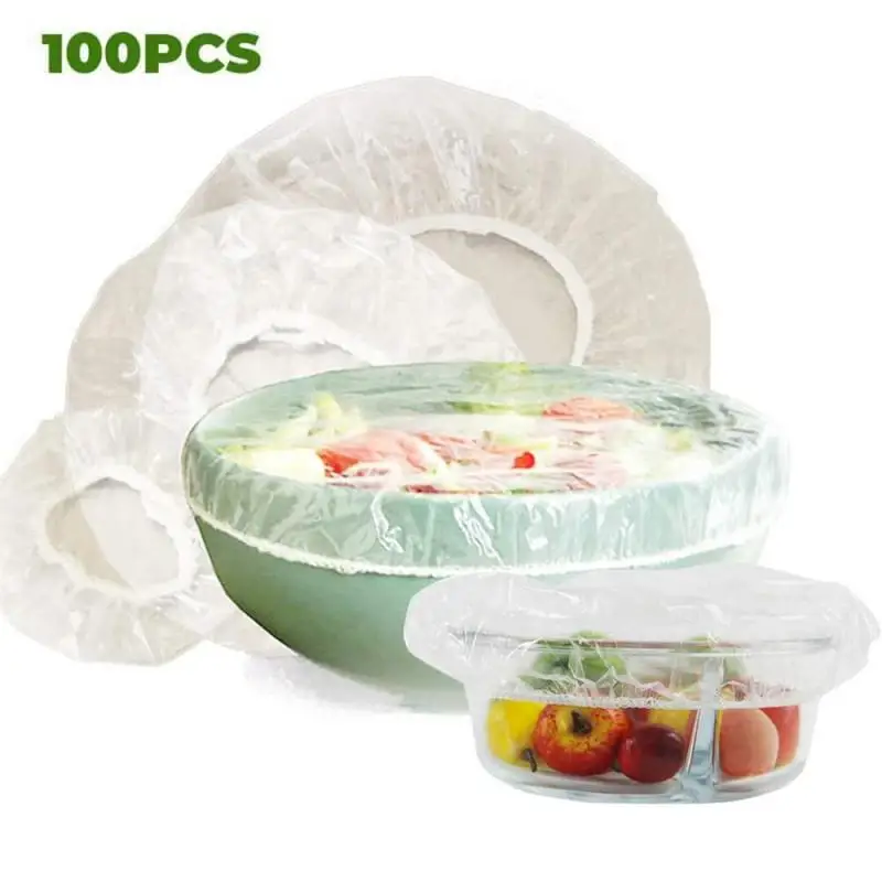 

100PCS Bowl Covers Stretch Lids One-time Airtight Food Wrap Covers Keeping Fresh Universal Seal Stretchy Wrap Cover Vacuum Bags