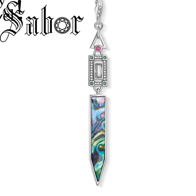 Женская подвеска в виде матери жемчуга Abalone Посеребренная бижутерия стиле 1920 х