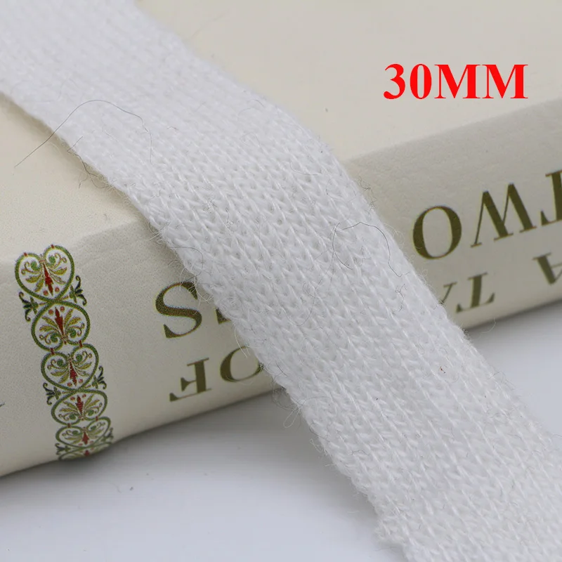 white 30mm Meetee 5 ярдов 30 мм кроличья шерсть пряжа тесьма хлопок тканый пояс Лента отделка DIY швейная одежда материал для волос аксессуары AP562 - Цвет: white 30mm