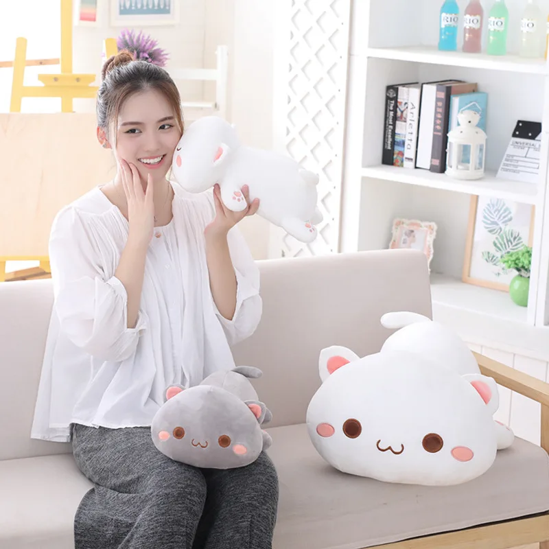 35/50 Kawaii Лежащая кошка плюшевые игрушки Мягкая Милая кукла милая подушка в виде