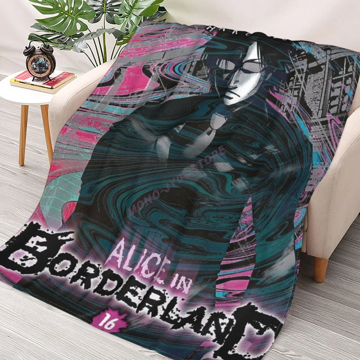 

Alice In Borderland Ryohei Arisu Poster Throw Blanket Sherpa Blanket cover Bedding soft Blankets