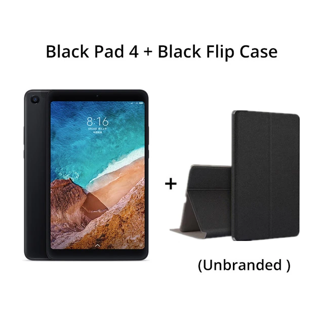 Xiaomi mi Pad 4 таблетки ПК 8,0 дюймов mi UI 10 Snapdragon 660 Восьмиядерный 32 ГБ/64 Гб 5.0MP+ 13.0MP задняя фронтальная камера двойной WiFi - Комплект: Black N Flip Case