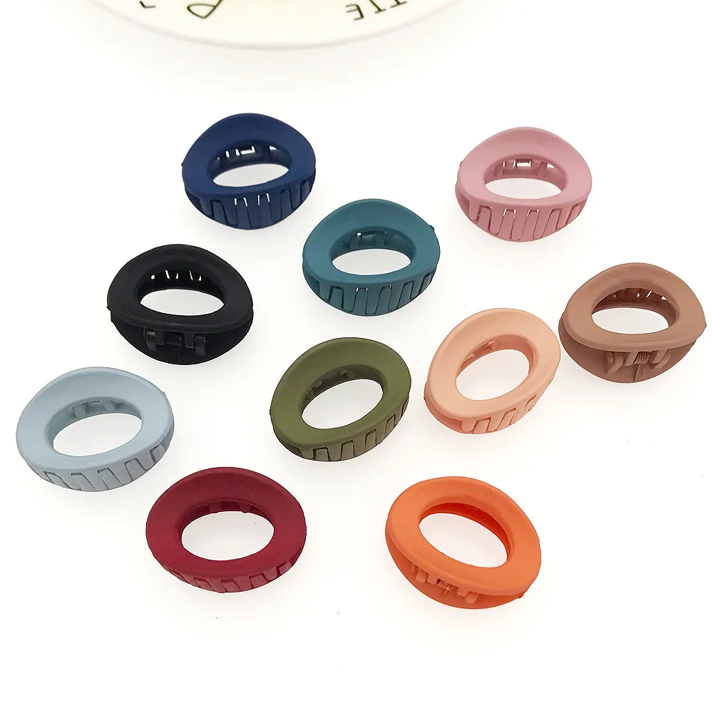 2020 матовые женские зажим для волос заколка со стразами однотонные Цвет Овальный