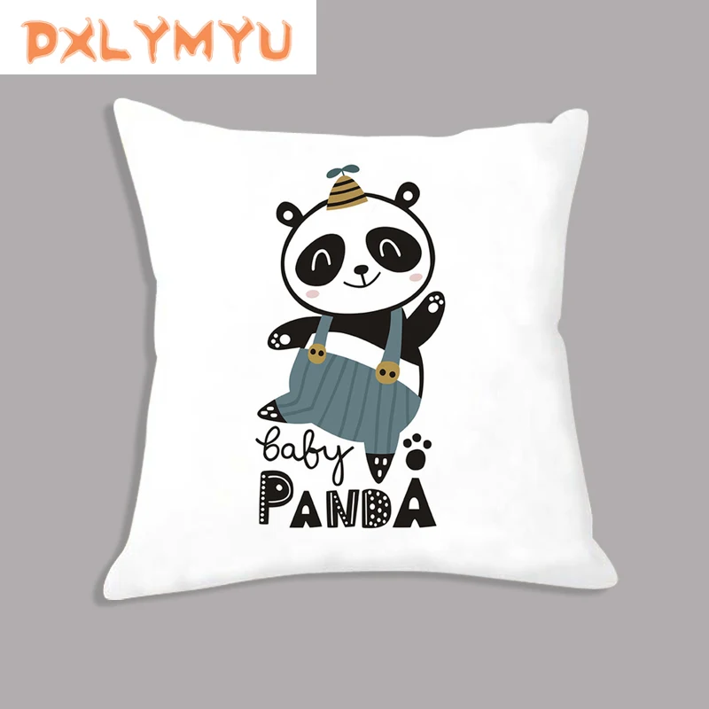 

Мультяшная мягкая подушка, панда, кот, животные, подушка с принтом, плюшевая декоративная подушка для дивана, квадратная наволочка, декор дл...