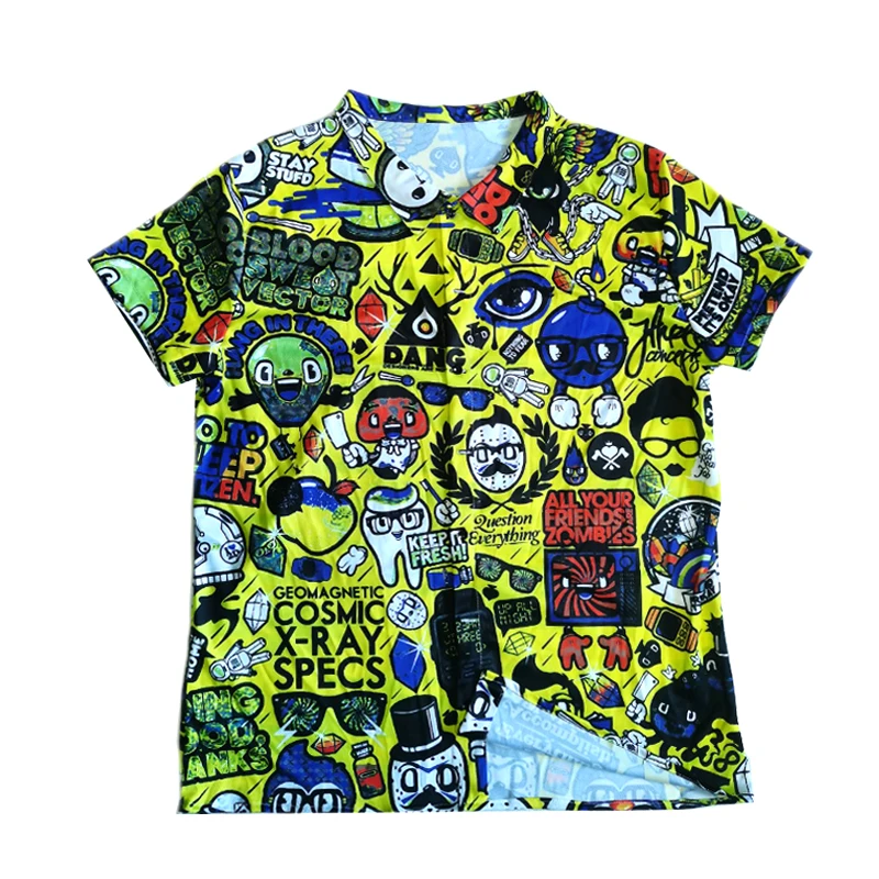 Custom Oversized Men's Social Shirts Casual Korean Clothing Male Harajuku 3D Print Anime Blouses Man Wholesale Dropship Clothes