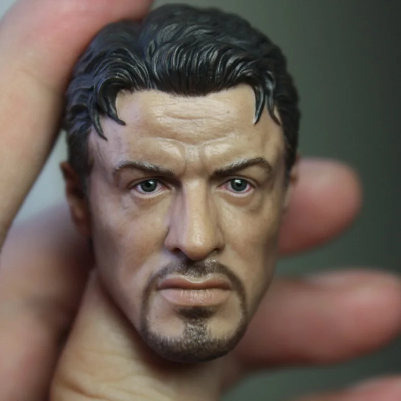 

1/6 Scale Stallone Head Sculpt Barney Ross Male Soldier Tough Guy Head Carving Model for 12in Action Figure Toy