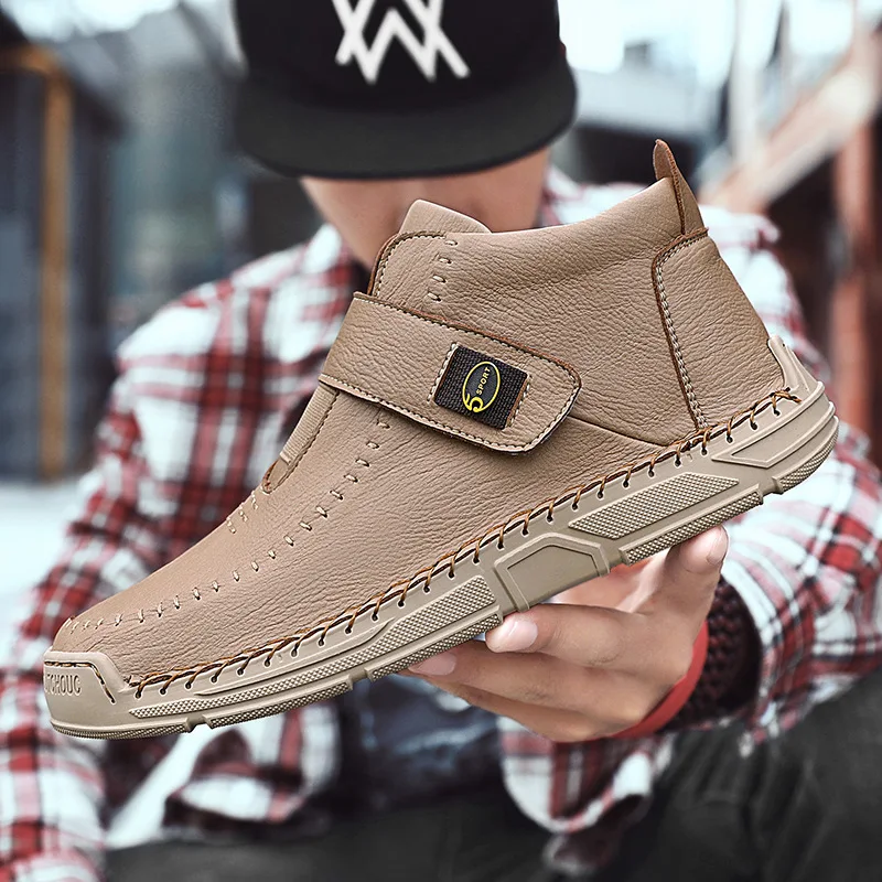 

Men's Boots Spring and Autumn New Large Size Boots Men's Sports Sleeve High-top Casual Round-toe Men's Shoes