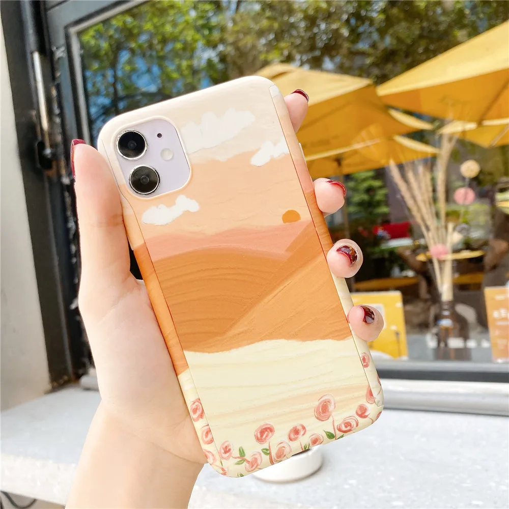 Чехол для iPhone 11 Pro XS Max SE 360 XR X 6 6S 7 8 Plus жесткий тонкий пластиковый чехол с рисунком