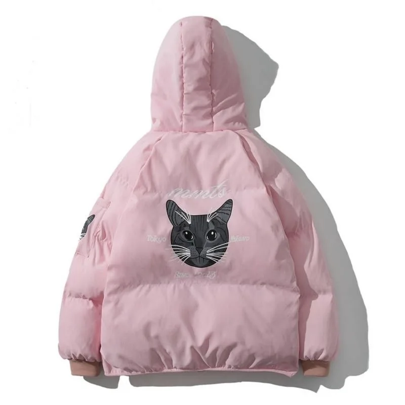 

Short Parkas Women Winter Printed Hooded Fashion Thickening Warm Couples Parka Korean Style Harajuku Chic Oversize BF Outwear