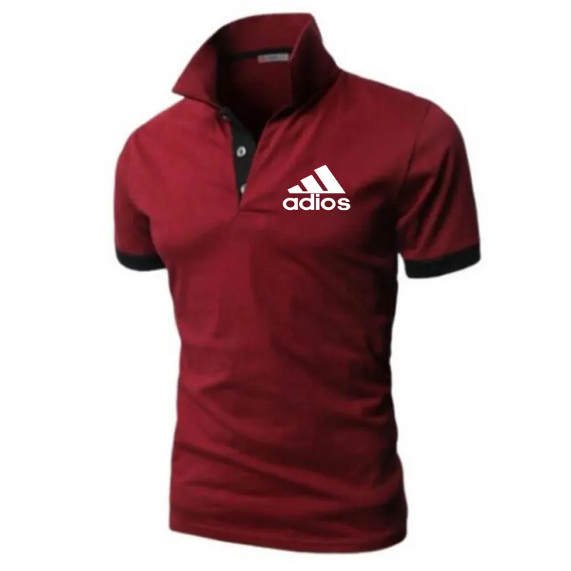 

2021 new summer is the short sleeve polo shirt business male lapel fashion casual thin breathable letters england