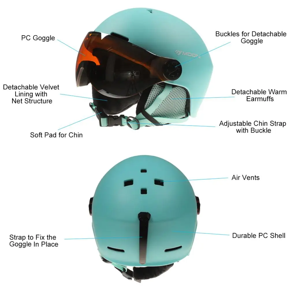 

Motorcycle Riding Helmet With Goggles Multi-purpose Sports Helmet For Men Women Head Protecting