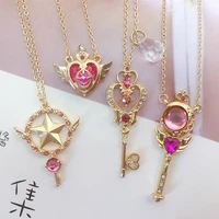 anime cute necklace tsukino usagi moon crystal theme cosplay loving wand crystal pendant girl accessories props gift