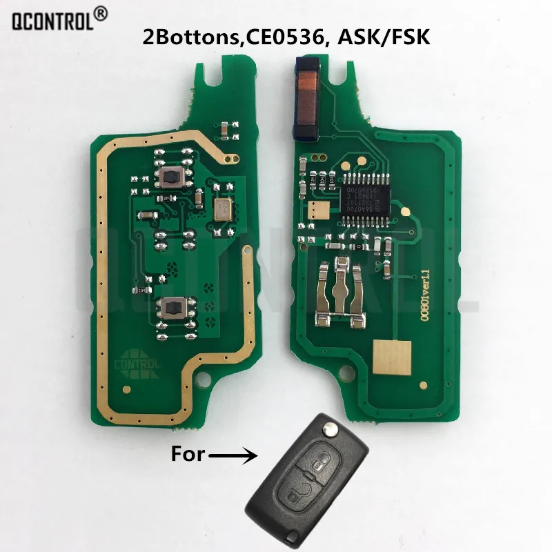 Печатная плата дистанционного ключа QCONTROL для Citroen C2 C3 C4 C5 Berlingo Picasso ID46 (CE0536 ASK/FSK 2