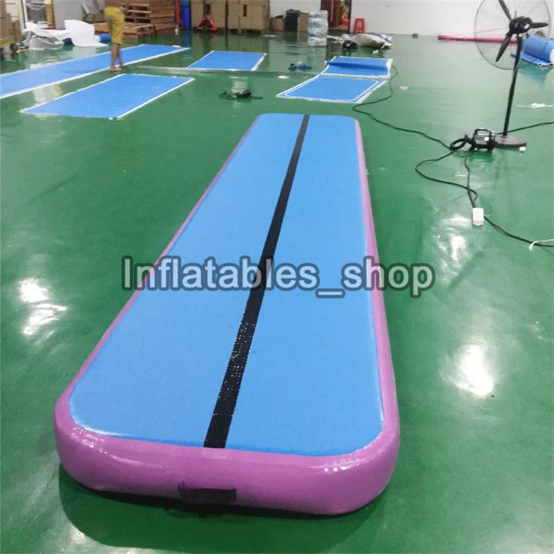 black purple blue Воздушный трек акробатика коврик для занятий гимнастикой, надувные Airtrack коврики с электрический воздушный насос для дома Применение Чирлидинг Training - Цвет: black purple blue