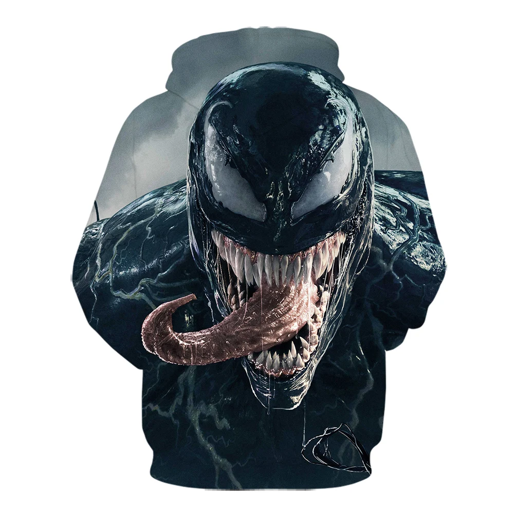 2019 venom Белая Мужская и Женская толстовка с 3D принтом длинным рукавом модная
