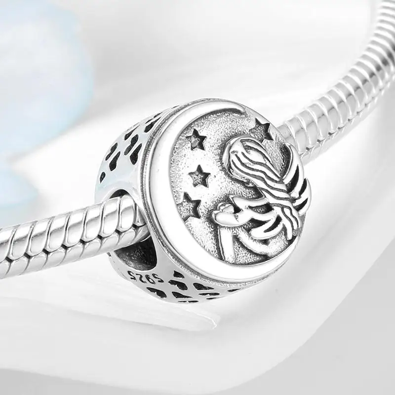 Оригинальный и аутентичный с серебряные бусины 925 пробы диплома подвеска в виде