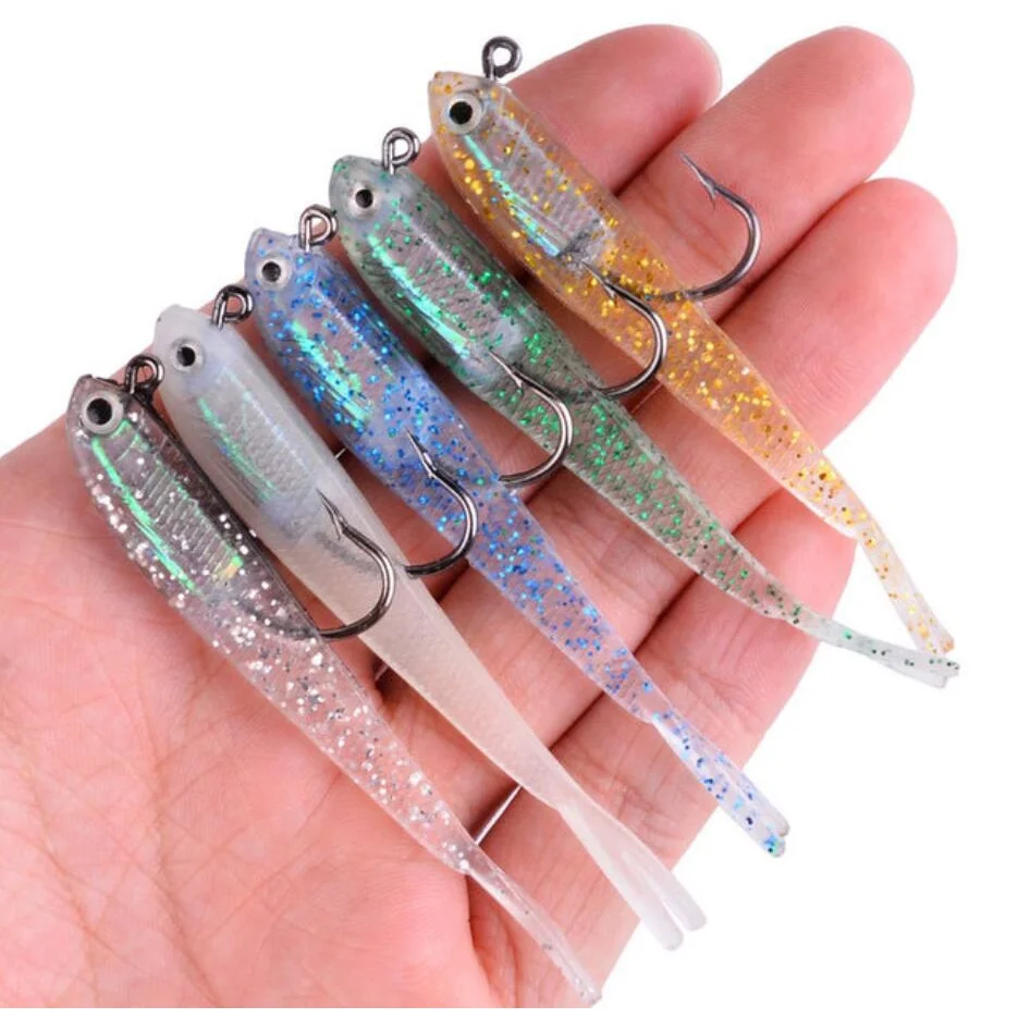 

5pcs 7.5cm Artificial Silicone Fishing Lures Lead Fish Soft Lure Bait with Hook Fishing Tackle