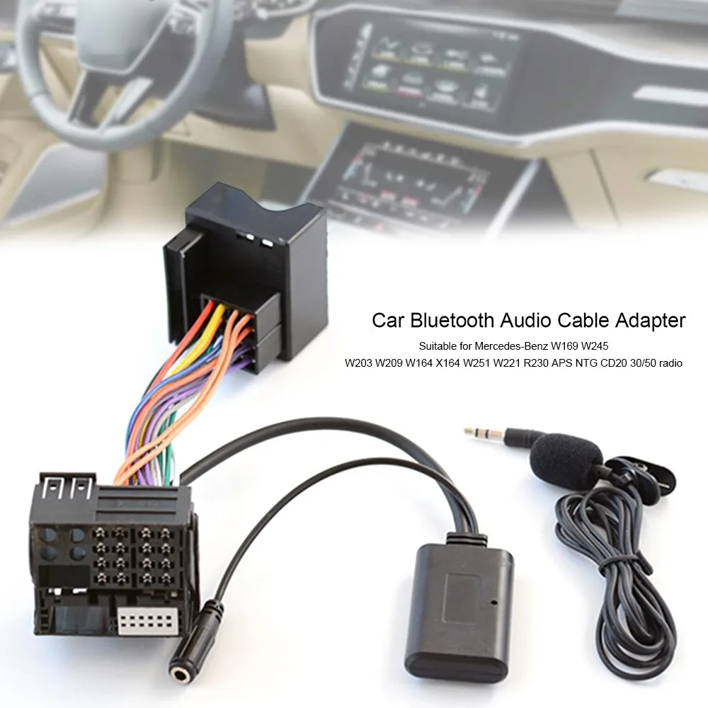 AUX Bluetooth музыкальный аудио кабель адаптер без потерь штекер микрофон для Mercedes Benz