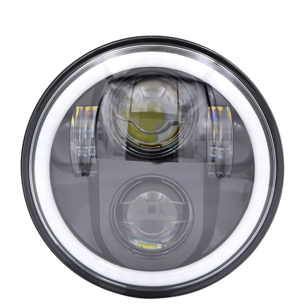 JAER 5-3/4 дюймов Светодиодные мотоциклетные фары 40 Вт RGB Phare Farol Moto для Harley Sportster Iron 883 1200 Dyna Street Bob противотуманные фары