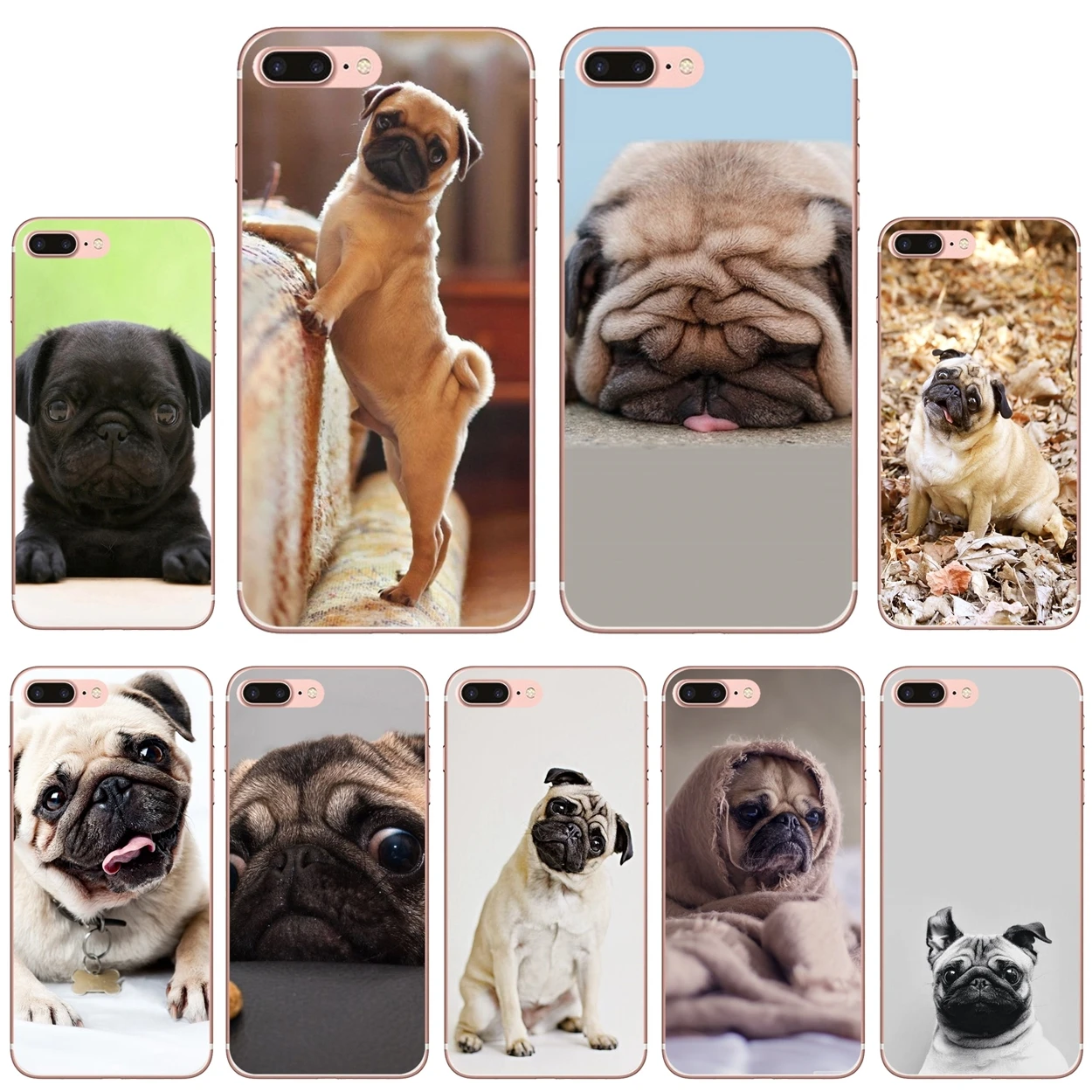 

Cute Pug Dog HD Wallpapers For iPhone 10 11 12 13 Mini Pro 4S 5S SE 5C 6 6S 7 8 X XR XS Plus Max 2020 Soft Covers