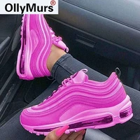 ollymurs 2021 womens shoes outdoor solid color sneakers for woman summer fashion comfortable lace up zapato plus size 43 female