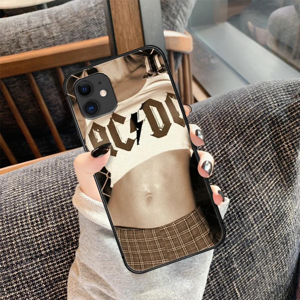 

AC DC Band Phone Case Cover Hull For iphone 5 5s se 2020 6 6s 7 8 12 mini plus X XS XR 11 PRO MAX black Waterproof Trend Bumper