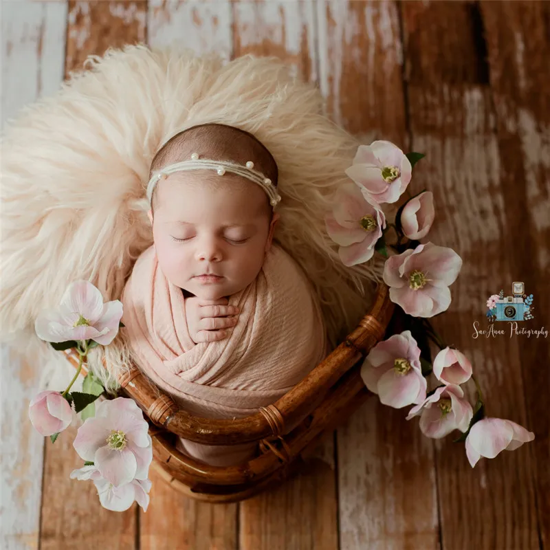

Newborn Photography Props Girl Handmade Retro Woven Basket Fotografie Accessories Studio Baby Photo Shoot Bed Background Chair