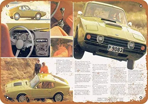 

12 x 16 inches Metal Vintage Funny Tin Sign 1970 Saab Sonet