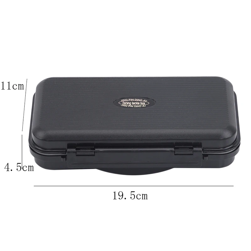 

2 Size Fishing Tackle Box Compartments Black Fish Lure Line Hook Fishing Tackle Fishing Accessories Box