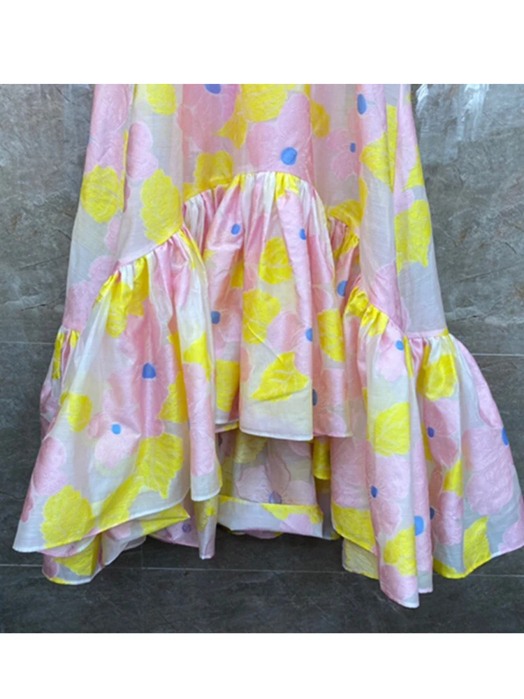 

Free shipping loose pleated 3D printed short-sleeved women's casual dress 2020New irregular fashion women's summer dress XL