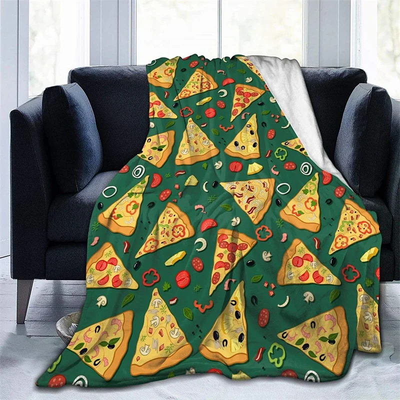 

Green Pizza Navajo Cubre Throw Blanket 3D Print Sherpa Super Comfortable Nordic Manta Sonic