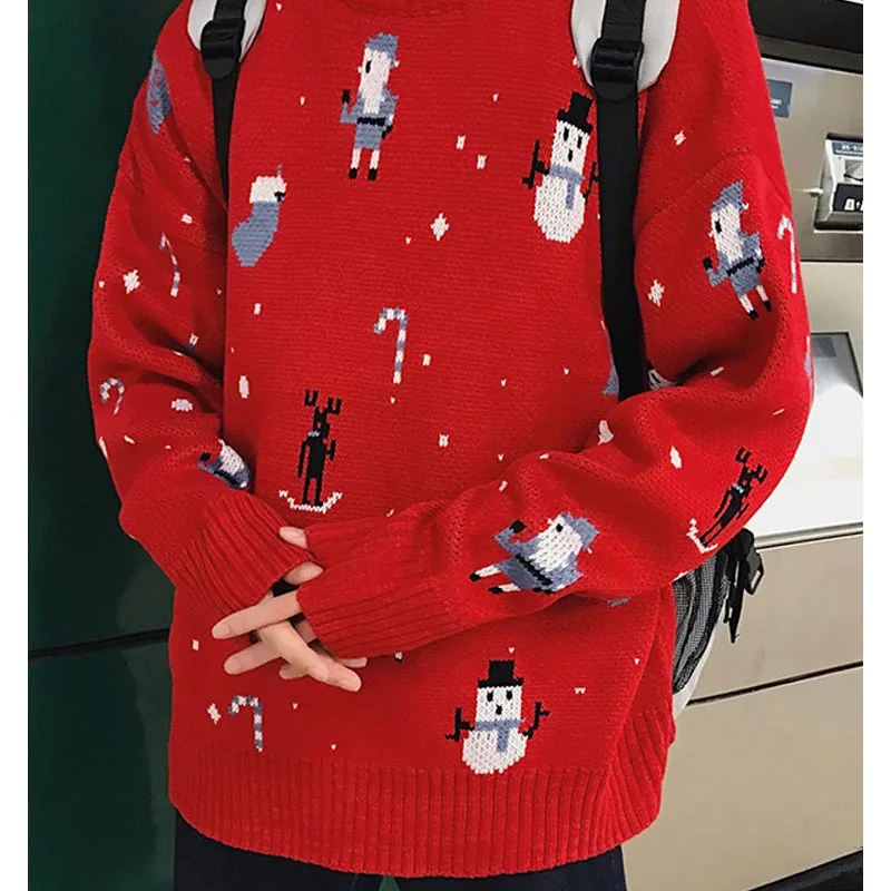 Свитер осень-зима для мужчин шикарный Рождественский свитер с круглым вырезом