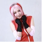 Парик для косплея аниме Haruno Sakura, Короткие Розовые термостойкие синтетические волосы, парик с шапочкой