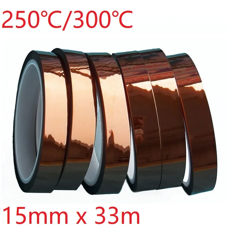 

15mm x 33m Polyimide Adhesive Tape BGA PCB 3D Printing Board Protection High Temperature Heat Resistant Electronic Insulation
