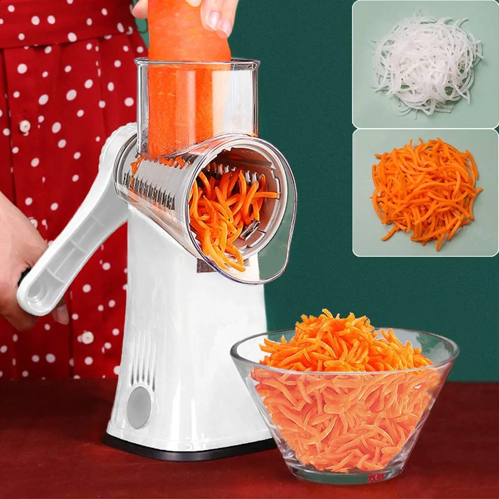 5 IN 1 Rotary Cheese Grater Shredder-Manual Vegetable Nut Grinder with Peeler Mandoline Julienne Slicer Chopper | Дом и сад
