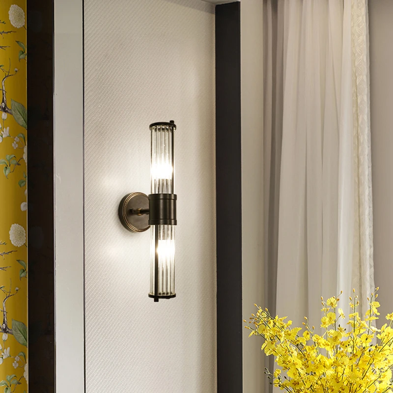 Современная хрустальная настенная лампа прикроватное черное бра для спальни