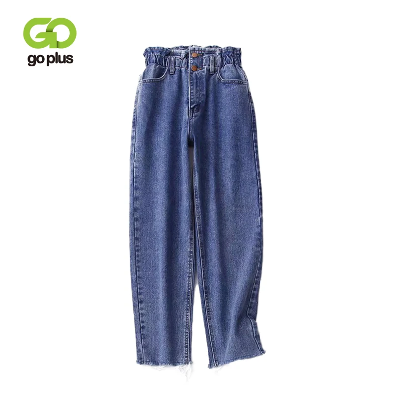 Джинсы GOPLUS большого размера Новинка лета 2021 синие шаровары Винтажные эластичные