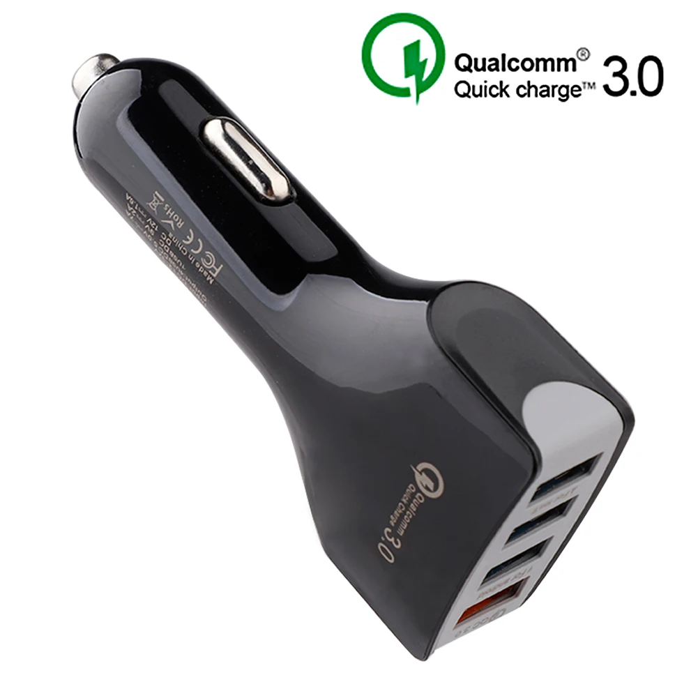QC 3,0 быстрая зарядка автомобильное зарядное устройство для samsung Xiaom iPhone 4 порта быстрое автомобильное зарядное устройство USB ЗУ для мобильного телефона