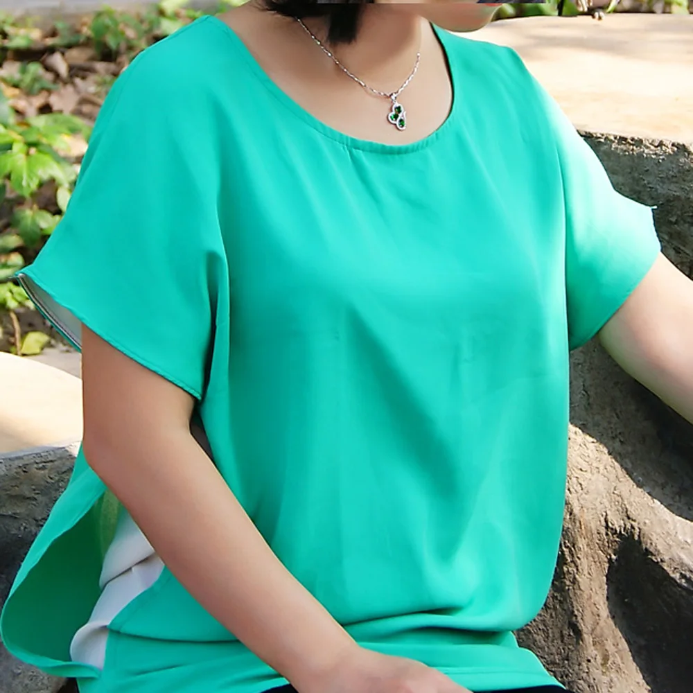 Цепочка с кулоном из серебра 100% пробы зеленым цирконием|Ожерелья| |