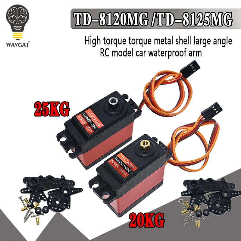 TD-8120MG TD-8125MG Водонепроницаемый металлический Шестерни цифровой сервопривод с 20кг 25кг крутящий момент 180 Угол для RC пульт дистанционного управления Управление модель автомобиля