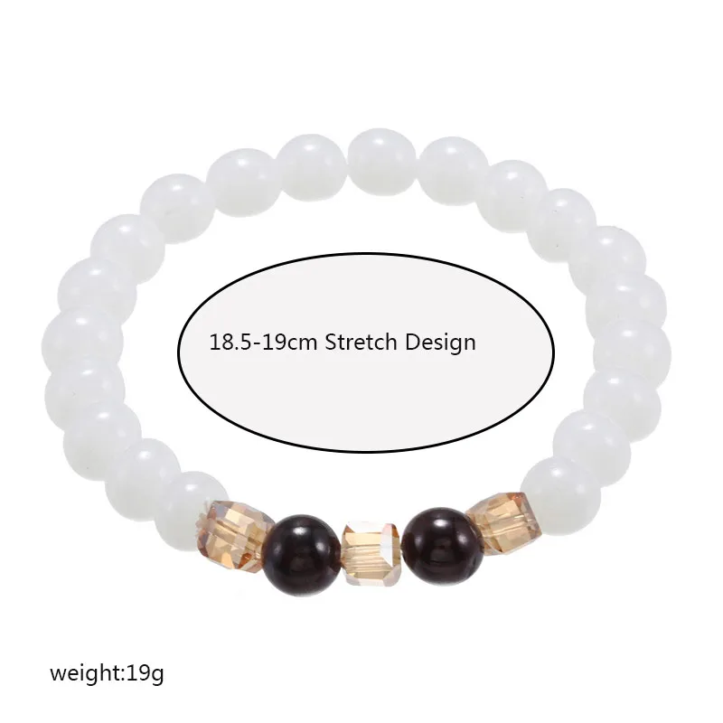 Женский Классический Браслет из натурального белого халцедона браслет с